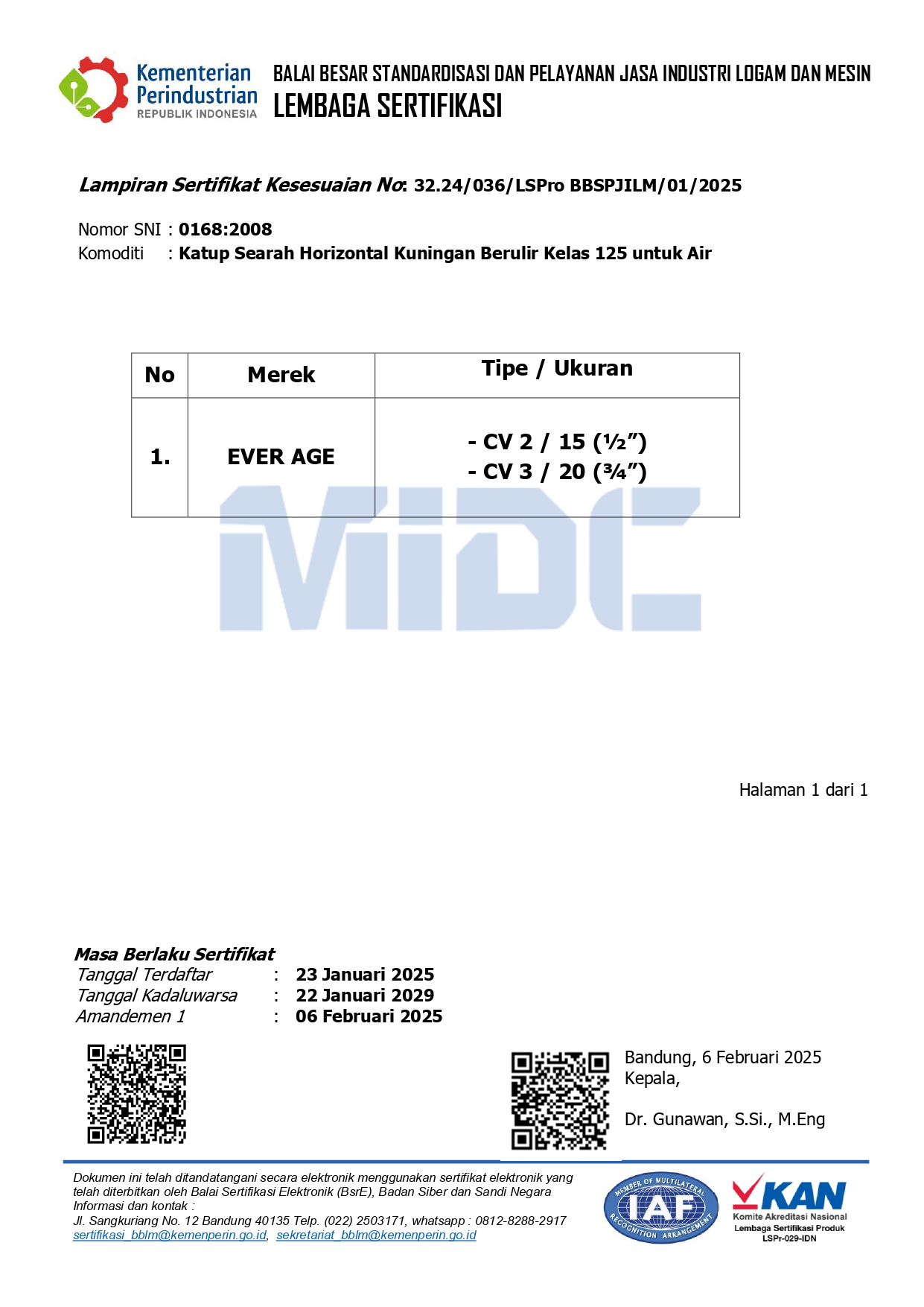 2025 SERTIFIKAT KESESUAIAN EAVM 0168 - MEREK