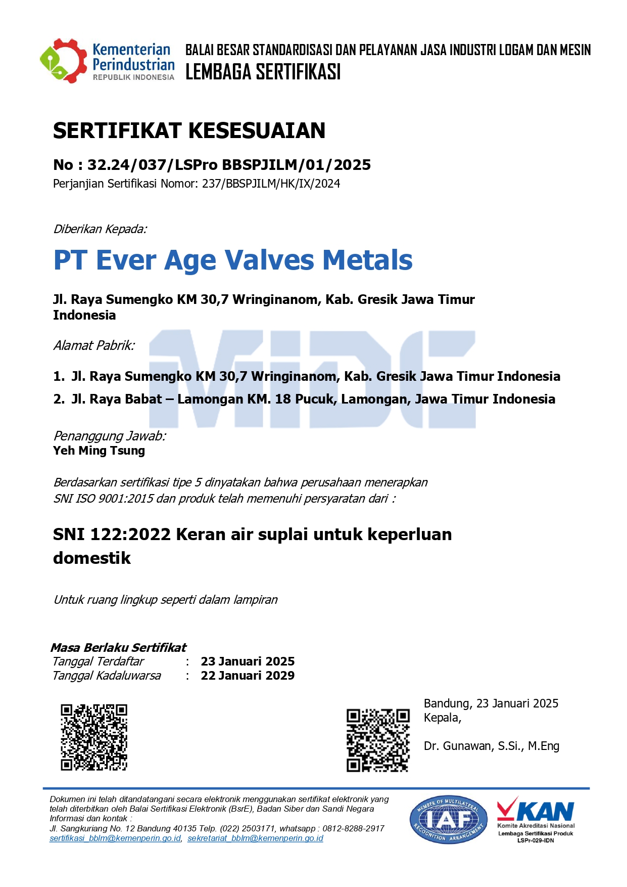 2025 SERTIFIKAT KESESUAIAN EAVM 122:2022